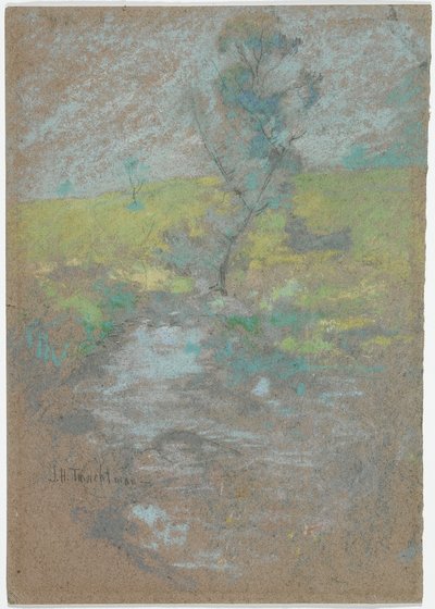 The Stream (pastelová a grafitová tužka na papíře) od John Henry Twachtman