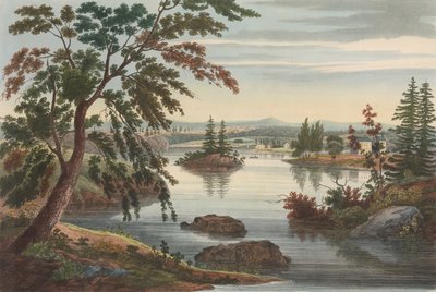 View Near Fort Miller č. 10 později změněno na č. 9 The Hudson River Portfolio, 1822. od John Hill