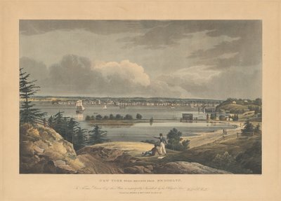 New York z Heights poblíž Brooklynu od John Hill, after William Guy Wall