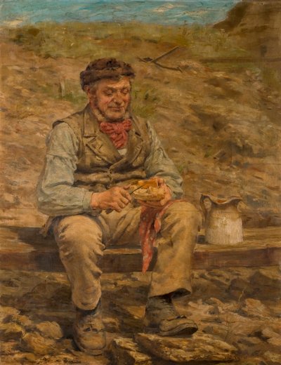 Dělník jedl oběd, 1886-87 od John Hodgson Campbell