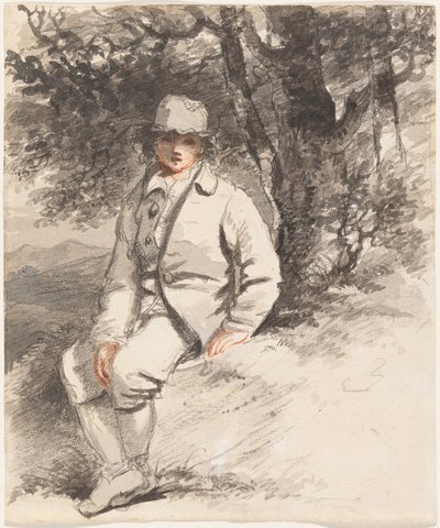 Mladý chlapec sedící pod stromem od John Hoppner