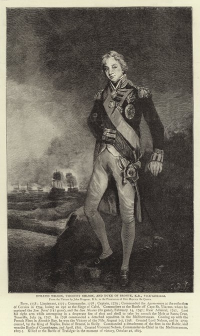 Horatio Nelson, vikomt Nelson a vévoda z Bronte, KB, viceadmirál od John Hoppner