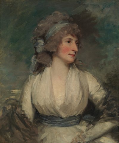 Portrét ženy, rub, nyní překryt reliningovým plátnem Studie dětské hlavy, 90. léta 18. století. od John Hoppner