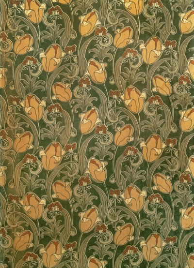 Tulipány, design pro The Silver Studio, kolem roku 1898 (tištěný samet) od John Illingworth (attr. to) Kay