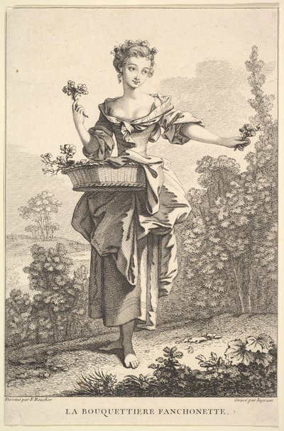 Květinová dívka Fanchonette, 1741-63. od John Ingram