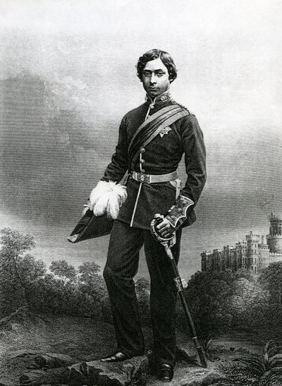 Albert Edward, princ z Walesu, vyryl D.J. Libra z fotografie z 
