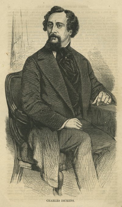 Charles Dickens, vyrytý Bobbettem-Hooperem, z Harper