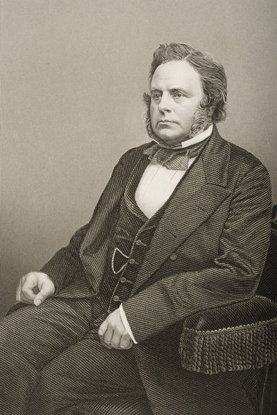 John Bright (1811-89) vyryl D.J. Libra z fotografie z 
