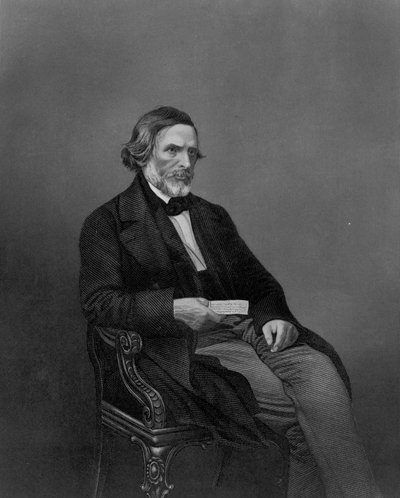 John Gibson Esq, z „The Drawing Room Gallery of Eminent Personages“, vyrytý D. J Poundem od John Jabez Edwin Paisley Mayall