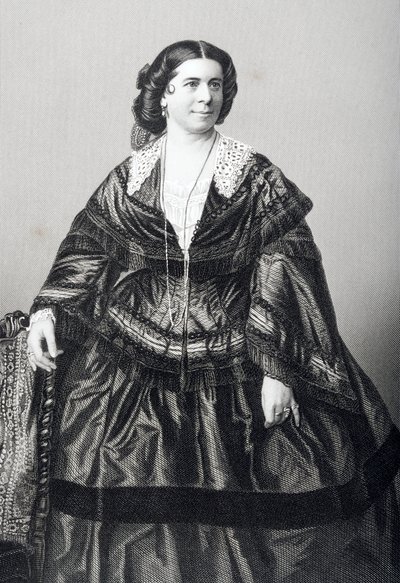 Madame Anna Bishop (1810-84) rytina D.J. Libra z fotografie z 