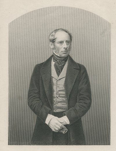 Sir John Somerset Pakington vyrytý D.J. Libra z fotografie z 
