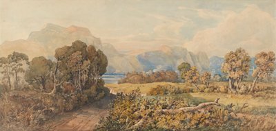 Krajina s řekou a horami od John Joseph Cotman