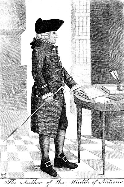 Adam Smith 1723-1790, skotský filozof a ekonom, 1790 od John Kay