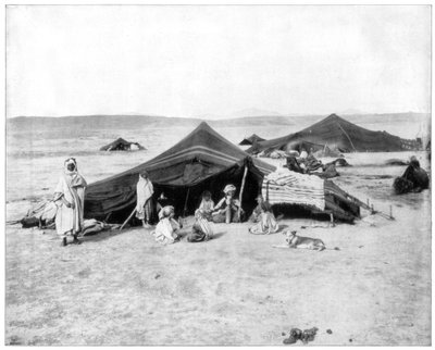 Karavanní tábor, poušť Sahara, konec 19. století od John L. Stoddard