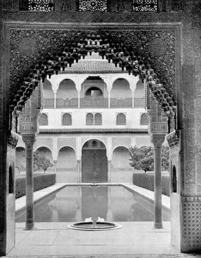 Court of the Myrtles, Alhambra, Španělsko, 1893. od John L. Stoddard