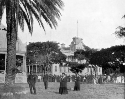 Královský palác, Honolulu, Sandwichovy ostrovy, konec 19. století od John L. Stoddard