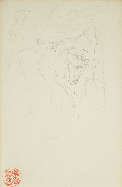 Achilles a Xanthus, z listů La Farge #849 a #860, jedna ze 42 kreseb od John La Farge