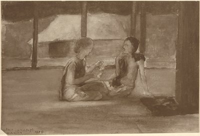 Dívky v Samoan Hut od John La Farge