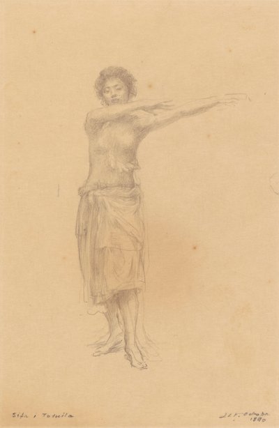 Taupo Dancing the Standing Siva, Samoa od John La Farge