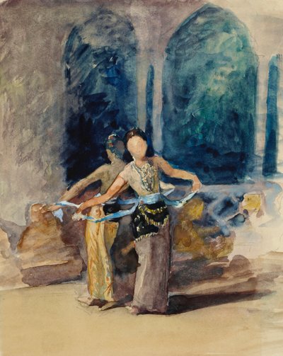 Village Dancing Girls na Garoet v Preanger Regency, Java od John La Farge