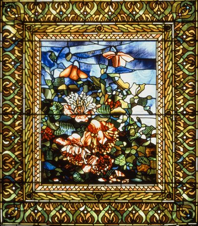 Mák a květ, asi 1897 (vitráž) od John La Farge or Lafarge