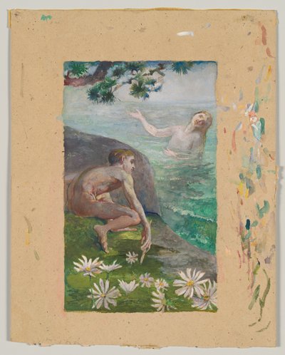 Píseň sirény, asi 1883-84 (akvarel) od John La Farge or Lafarge