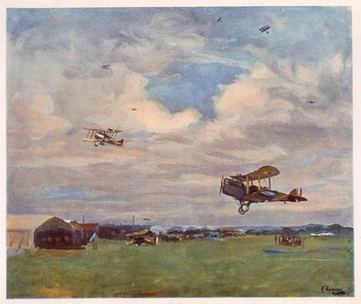 Letiště, od British Artists at the Front, pokračování The Western Front, 1918 od John Lavery
