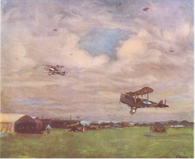 Letiště v roce 1918, z British Adventure vydané Collinsem, 1947 od John Lavery