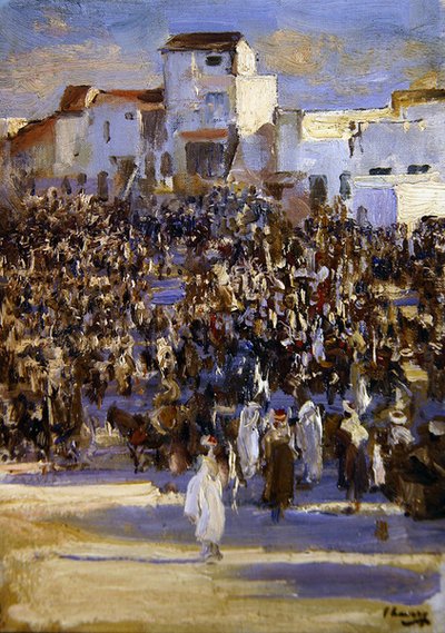 Market Place, Tanger (olej na palubě) od John Lavery