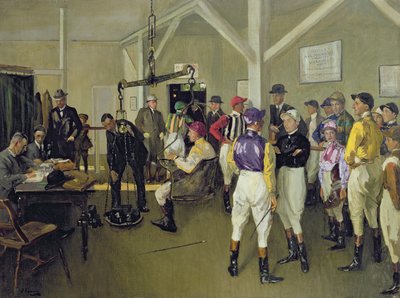 Místnost na vážení, Hurst Park od John Lavery