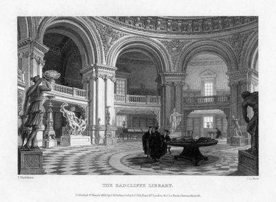 Interiér Radcliffe Library, Oxford University, 1835. od John Le Keux
