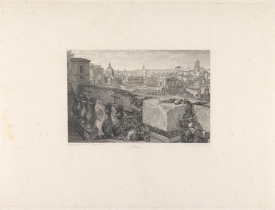 Řím, ze zahrad Farnese od John Le Keux