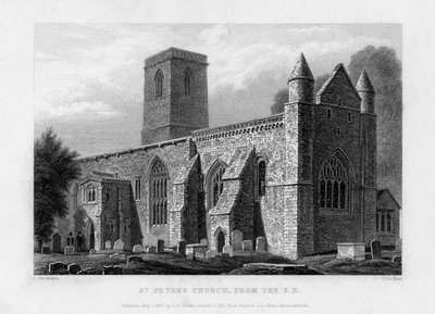 St Peters Church, od jihovýchodu, Oxford, 1833. od John Le Keux