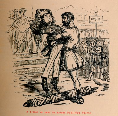 Lictor je poslán zatknout Publilius Volero, 1852 od John Leech