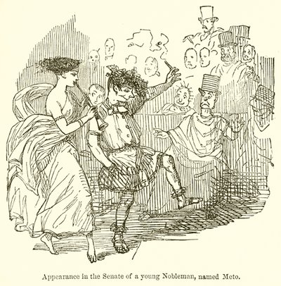 Vystoupení v senátu mladého šlechtice, jménem Meto od John Leech