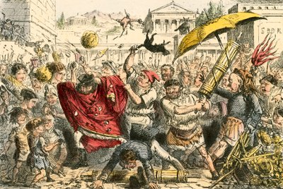 Appius Claudius potrestaný lidmi od John Leech