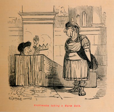 Archimedes se v teplé koupeli, 1852 od John Leech