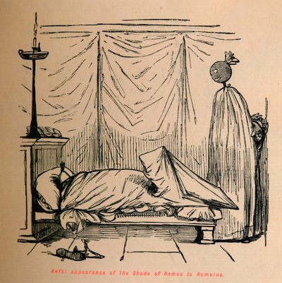 Hrozný vzhled Shade of Remus k Romulus, 1852 od John Leech