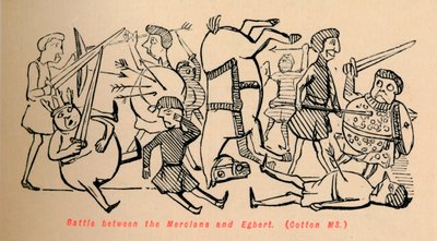 Bitva mezi Mercians a Egbert, c1860, c1860 od John Leech