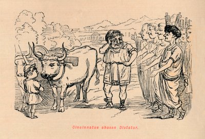 Cincinnatus zvolen diktátorem, 1852 od John Leech