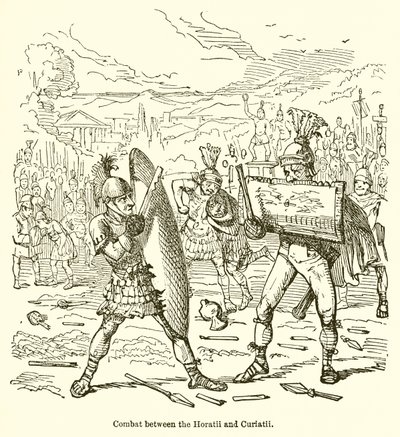 Boj mezi Horatii a Curiatii od John Leech