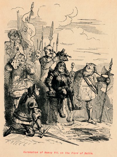 Korunovace Jindřicha VII. na bitevním poli, od John Leech