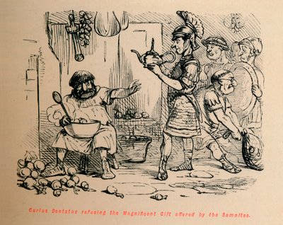 Curius Dentatus odmítá velkolepý dar nabízený Samnity, 1852 od John Leech