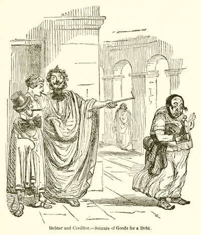 Dlužník a věřitel.--Zabavení zboží na dluh od John Leech