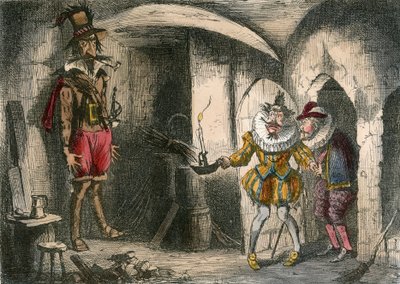 Objev Guida Fawkese Suffolkem a Mounteaglem. od John Leech
