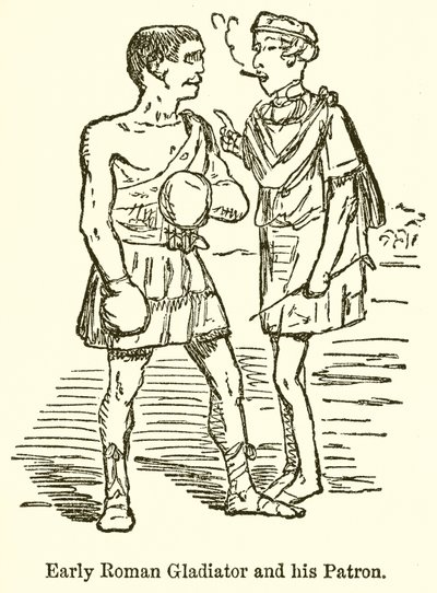 Raný římský gladiátor a jeho patron od John Leech