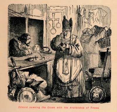 Edward dává do zástavy korunu s arcibiskupem z Treves, c1860, c1860 od John Leech