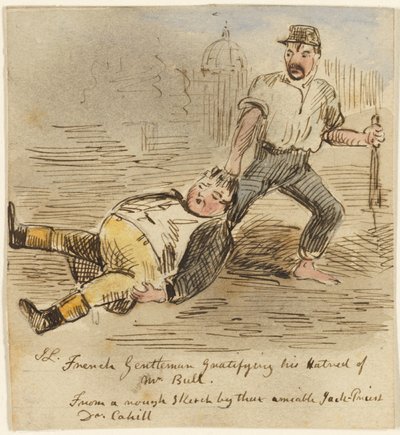 Francouzský gentleman potěšující svou nenávist k panu Bullovi od John Leech