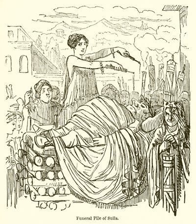Pohřební hromada Sulla od John Leech