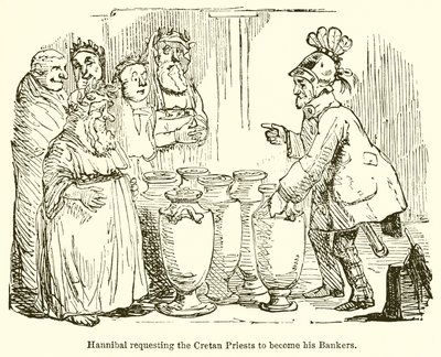 Hannibal žádá krétské kněze, aby se stali jeho bankéři od John Leech